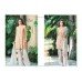 Z1541 PEACH AND WHITE DECENT GEORGETTE PAKISTANI STYLE SALWAR KAMEEZ SUIT