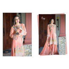 Z1545 PEACH DECENT GEORGETTE PAKISTANI STYLE SALWAR KAMEEZ SUIT