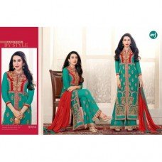 57013 Teal Elezita Party wear Shalwar Suit