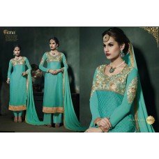 9204 Turquoise Fiona Lili Semi Stitched Salwar Kameez Suit