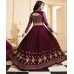 17001 PLUM GLOSSY SIMAR HEAVY EMBROIDERED ANARKALI STYLE GOWN