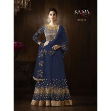 NAVY BLUE KARMA HEAVY GOLD EMBROIDERED INDIAN WEAR GOWN