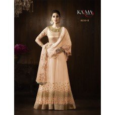 PEACH KARMA HEAVY GOLD EMBROIDERED WEDDING WEAR GOWN