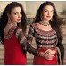 Red and Black BEAUTIFUL NITA PARTY WEAR LONG STRAIGHT SALWAR KAMEEZ