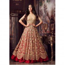 Gold with Red Stunning MAISHA MASKEEN ADDICTION Designer Lengha