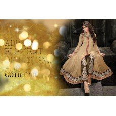 1004 Beige Princess Wedding Wear Anarkali Dress