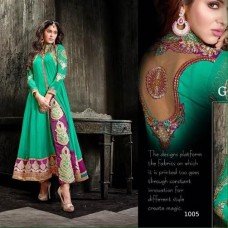 1005 Green Princess Party Wear Anarkali Dress