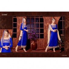 SA1004-BLUE SAINX SEASON VELVET PARTY WEAR SUIT