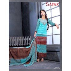 Sea blue OUTSTANDING SAJEELE BY SAINX PARTY WEAR SHALWAR KAMEEZ