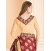 CS-23 MAROON STUNNING FORMAL HALF AND HALF SAREE WITH DELICATELY EMBROIDERED BLOUSE