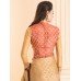 CS-28 PEACH BROCADE SAREE WITH MATCHING BLOUSE