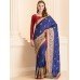 CS-29 NAVY BLUE FORMAL SAREE WITH GOLD MOTIFS AND STITCHED BLOUSE