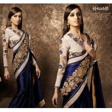 White and Blue OUTSTANDING KHAWAB WEDDING WEAR SAREE