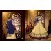 Blue and Cream BREATHTAKING SHENOA WEDDING WEAR HEAVY EMBROIDERED DESIGNER DRESS