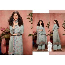 LIGHT GREY DESIGNER CRAPE DIGITAL PRINTED INDIAN PAKISTANI SUIT 